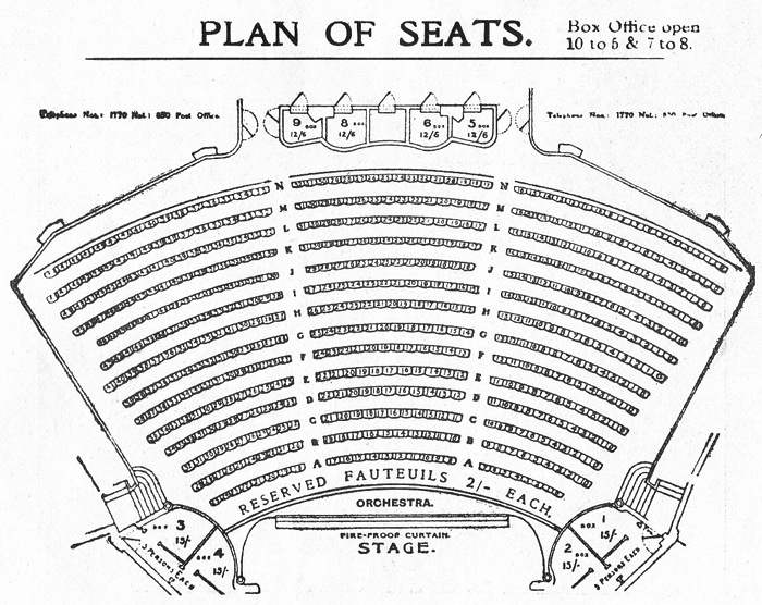 Seating plan 1910